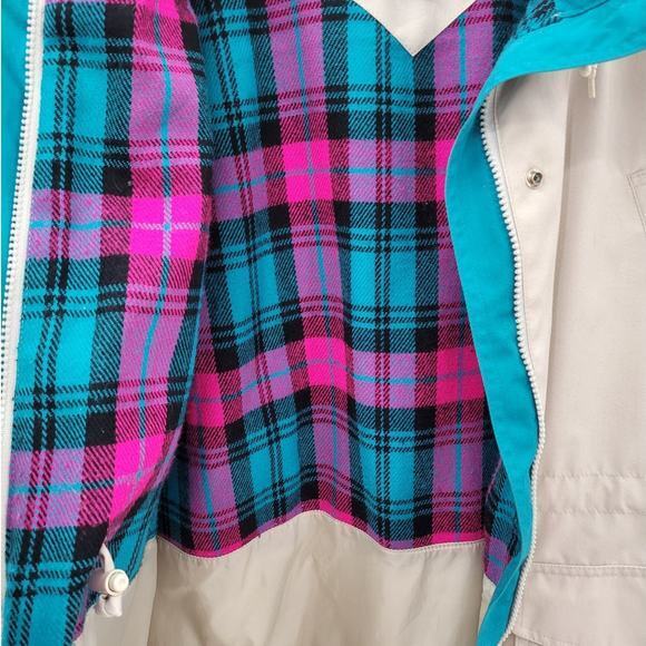 Pacific Trail Vintage 80s Plaid Lined Zip Snap Multi Pocket Hooded‎ Barn Jacket - Picture 10 of 16